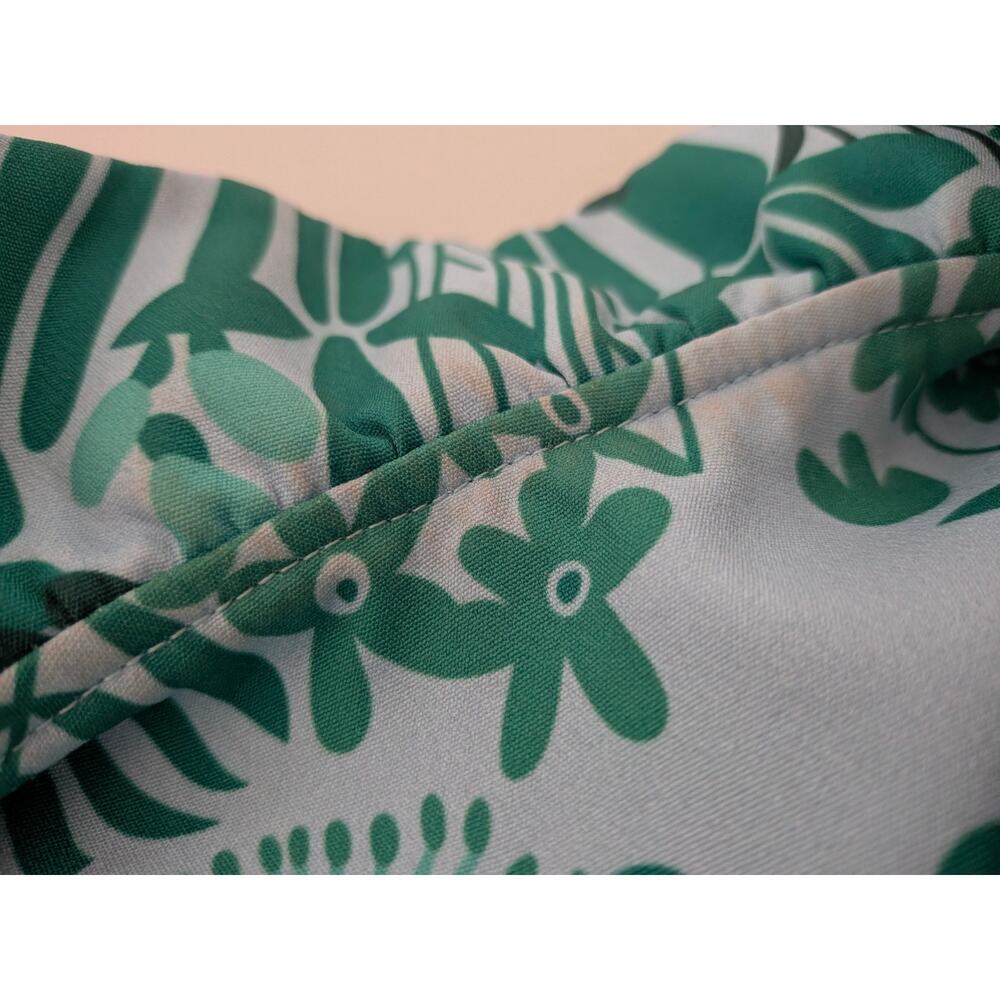 Women's Tuckernuck Wildflower Faye Blouse Green White Size XL Spring Print - Picture 7 of 7